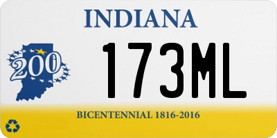 IN license plate 173ML