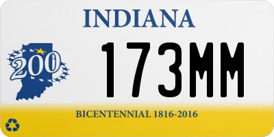 IN license plate 173MM
