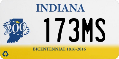 IN license plate 173MS