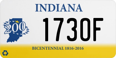 IN license plate 173OF
