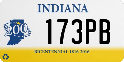 IN license plate 173PB