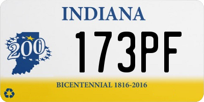 IN license plate 173PF