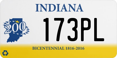 IN license plate 173PL