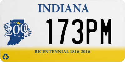 IN license plate 173PM