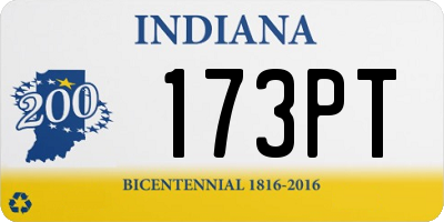 IN license plate 173PT