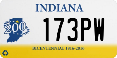 IN license plate 173PW