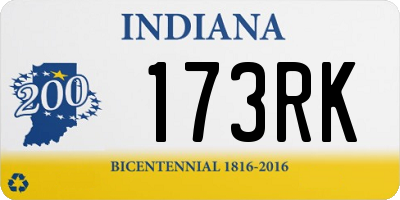 IN license plate 173RK