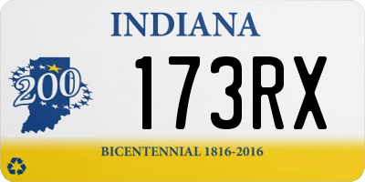 IN license plate 173RX