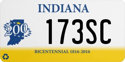 IN license plate 173SC