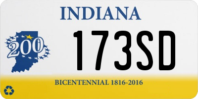 IN license plate 173SD