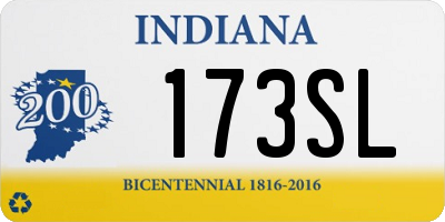 IN license plate 173SL