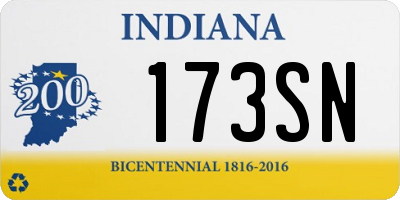 IN license plate 173SN