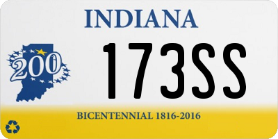 IN license plate 173SS