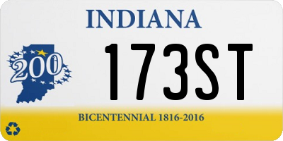 IN license plate 173ST