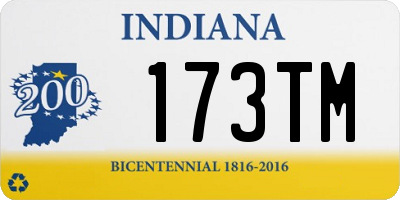 IN license plate 173TM