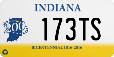 IN license plate 173TS