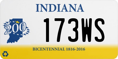 IN license plate 173WS