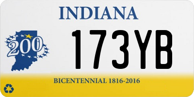IN license plate 173YB