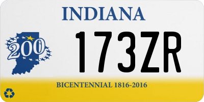 IN license plate 173ZR