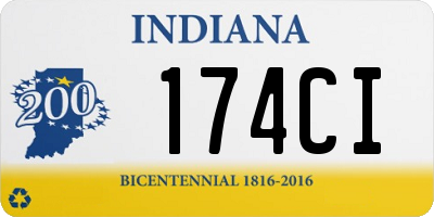 IN license plate 174CI