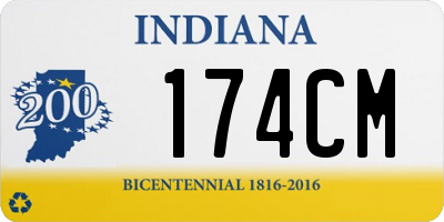 IN license plate 174CM