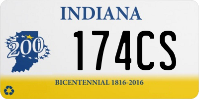 IN license plate 174CS