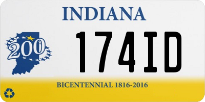 IN license plate 174ID