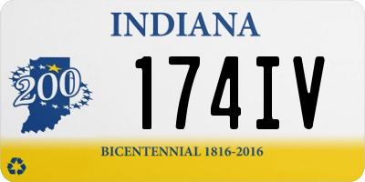 IN license plate 174IV