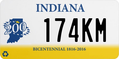 IN license plate 174KM