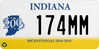 IN license plate 174MM