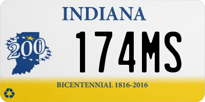 IN license plate 174MS