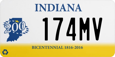 IN license plate 174MV