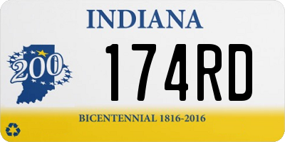 IN license plate 174RD