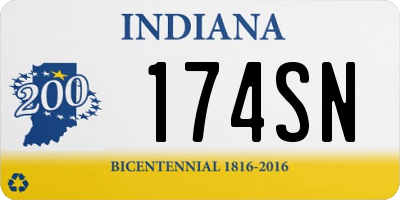 IN license plate 174SN