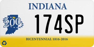 IN license plate 174SP