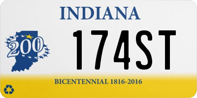 IN license plate 174ST