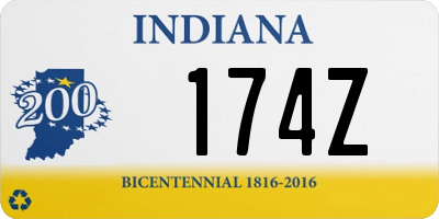 IN license plate 174Z