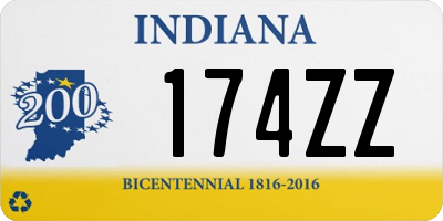 IN license plate 174ZZ