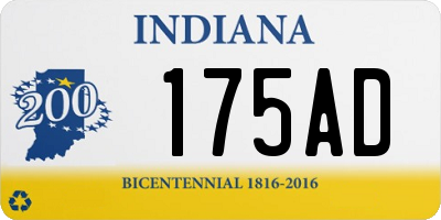 IN license plate 175AD