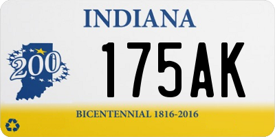 IN license plate 175AK