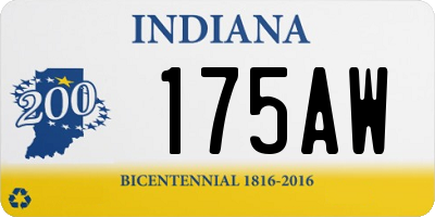 IN license plate 175AW