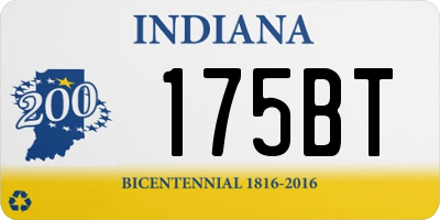 IN license plate 175BT