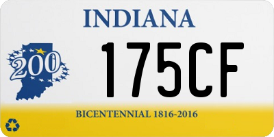 IN license plate 175CF