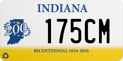 IN license plate 175CM