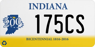 IN license plate 175CS