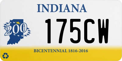 IN license plate 175CW