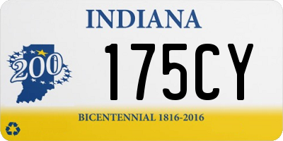 IN license plate 175CY