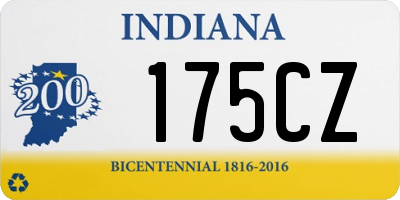 IN license plate 175CZ