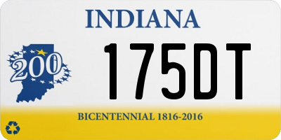 IN license plate 175DT