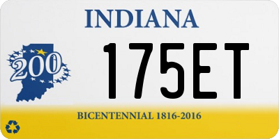 IN license plate 175ET